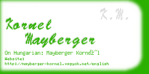 kornel mayberger business card